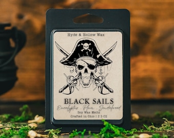 Black Sails, Plum & Eucalyptus, Spooky Wax Melts, Pirate Wax Melts, Summer Wax Melts, Summer Candle, Fresh Scent, Ocean Scent