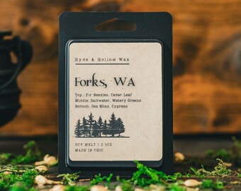 Forks WA, Twilight Inspired Soy Wax Melt, Mountain Trail, Vampire Wax Melt, La Push, Twilight Saga, Edward Cullen, Pacific Northwest