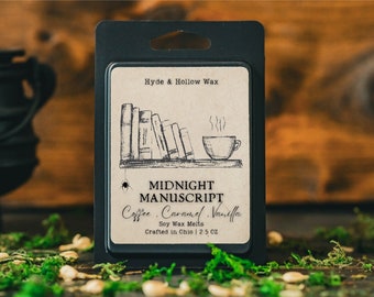 Midnight Manuscript, Coffee Wax Melt, Dark Academia, Gift for Writer, Gothic Literature, Coffee Scented Candle, Bookish Gift, Bookish Candle