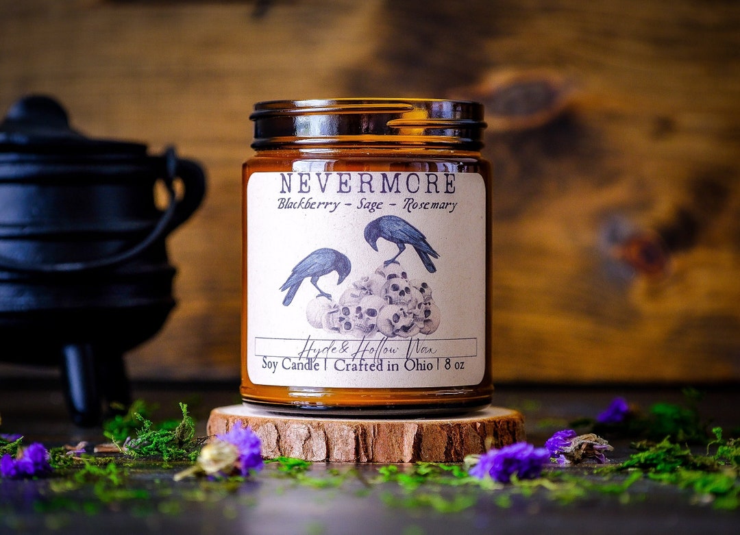 Nevermore, Blackberry Candle, Edgar Allen Poe Inspired, Gothic Candle