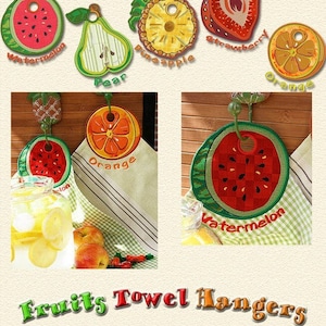 Frutta portasciugamani ricamo design, disegno ricamo macchina, disegno ricamo macchina digitale, download istantaneo.