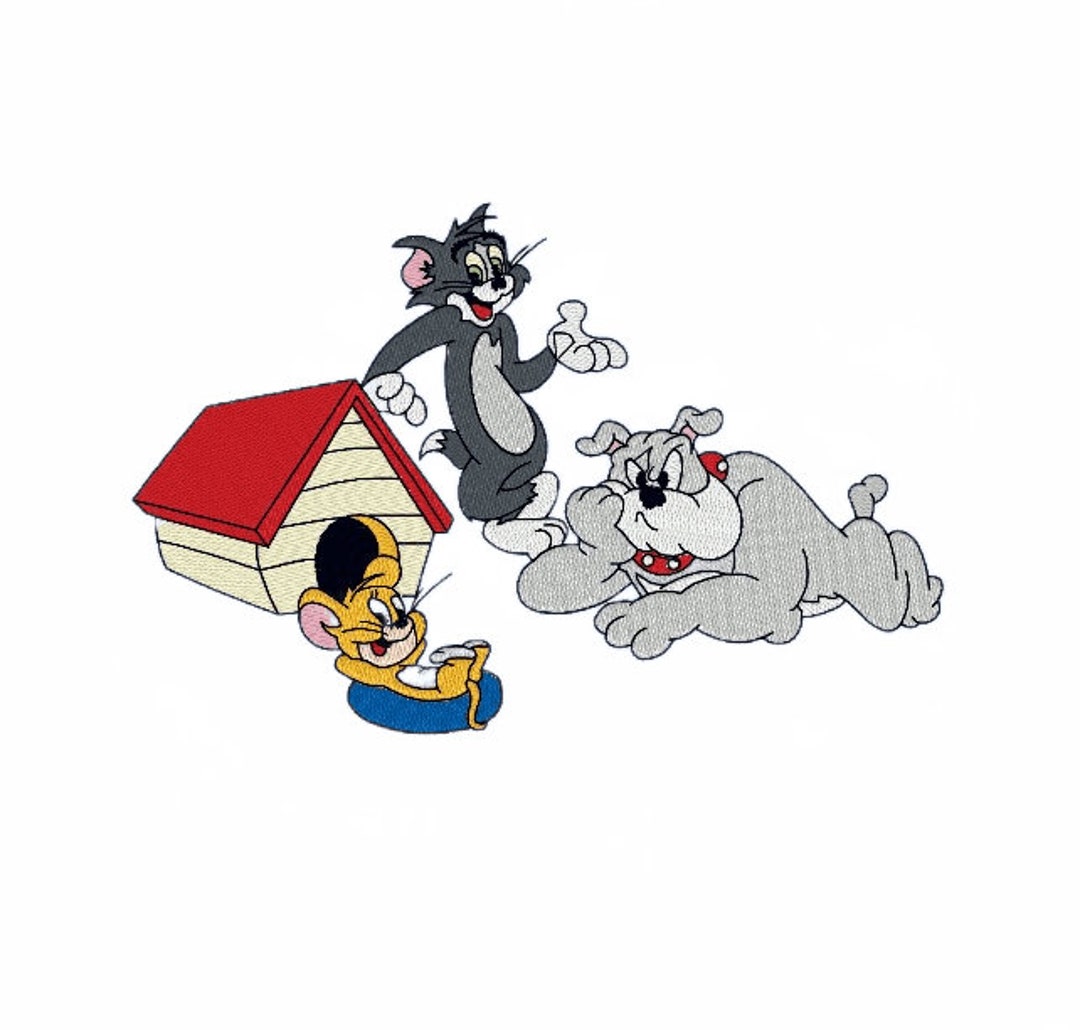 Tom Jerry and Spike,machine Embroidery Design,digital Embroidery Design ...