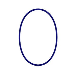 Puede incluir: Una forma ovalada de color azul oscuro.