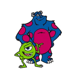 MIKE & SULLY - Machine Embroidery Design-Digital embroidery design-Read Description.