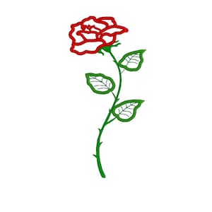 Rose machine embroidery design, rose digital embroidery design, instant download.