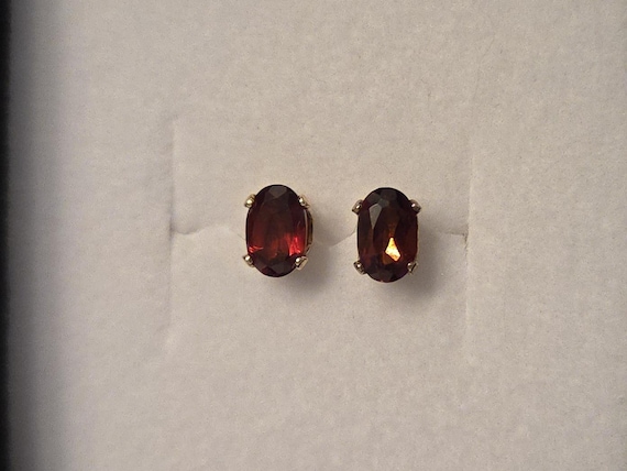 Red Tourmaline Earring Studs
