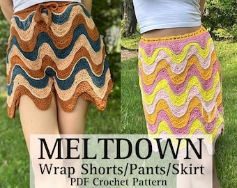 Meltdown Wrap Shorts/Pants/Skirt - Wavy -PDF Crochet Pattern - Made to measure - Size Inclusive - MAELI Designs