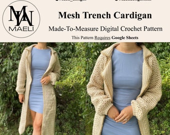 Mesh Trench Cardgian - Modèle de crochet numérique - Taille incluse - MAELI Designs