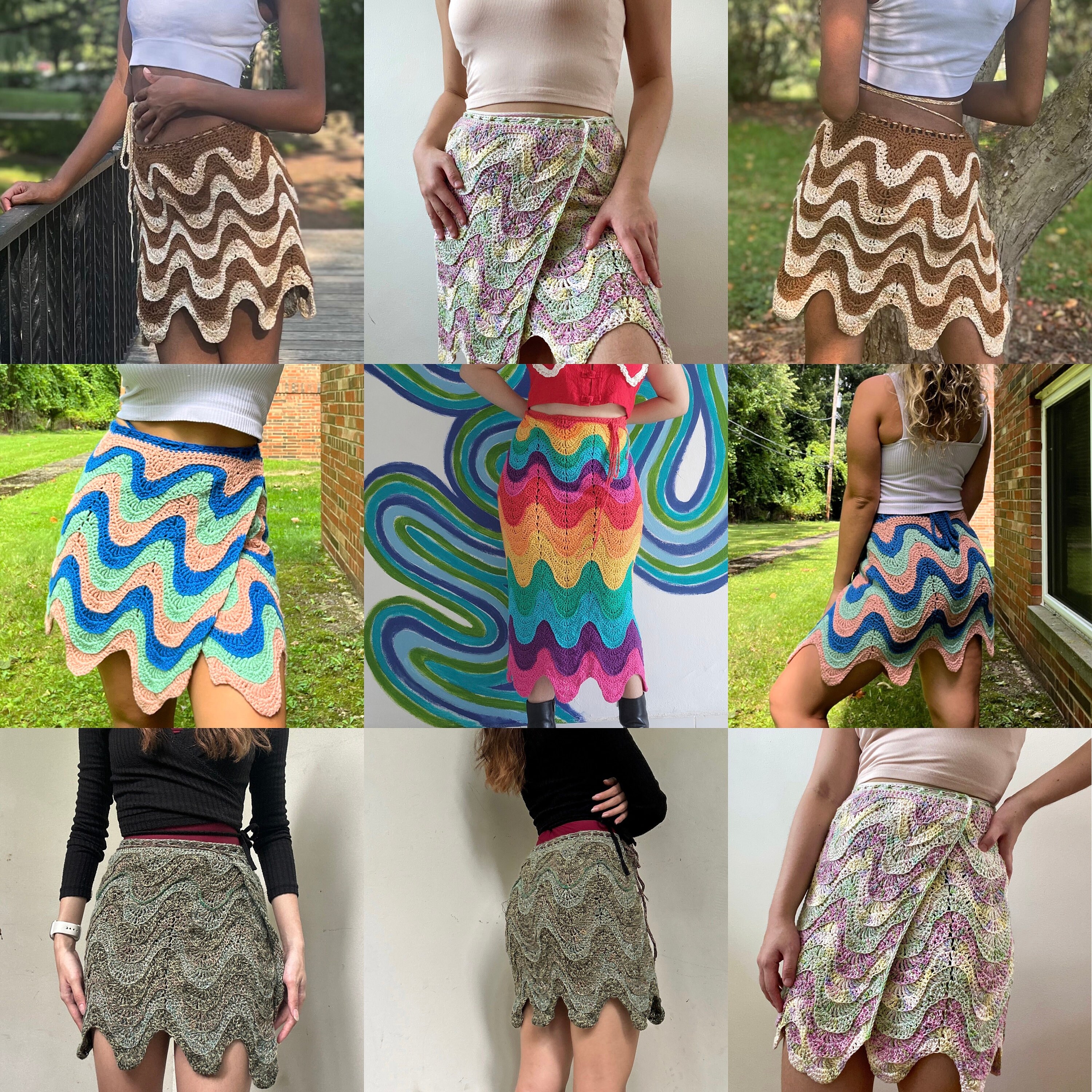 Meltdown Wrap Shorts/pants/skirt - Wavy -PDF Crochet Pattern