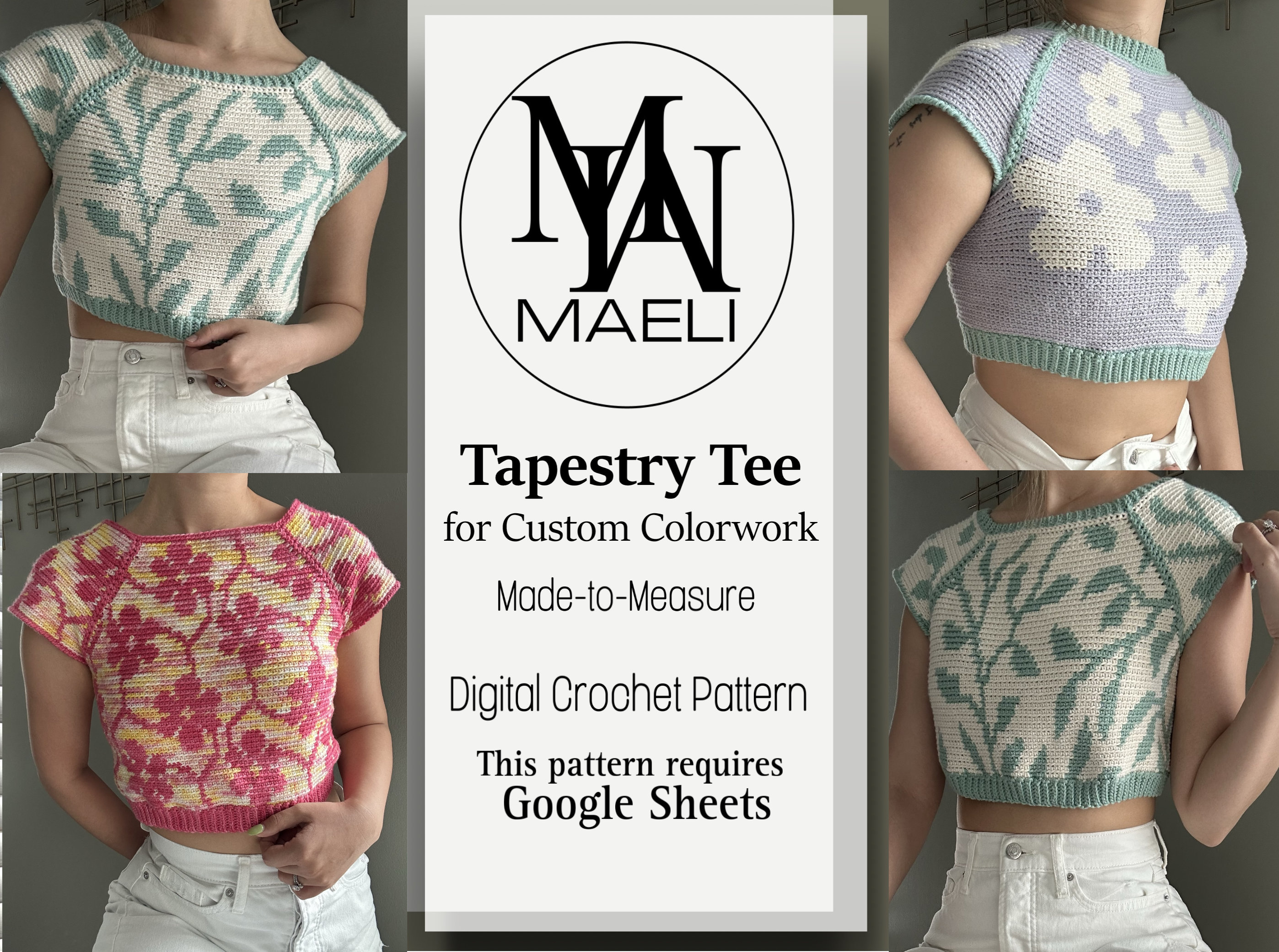 Tapestry Tee - Custom Colorwork - Digital T-shirt Crochet
