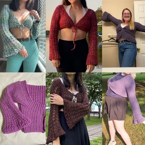 Flutter Cardigan Crop Top Digital Knitting Pattern Size Inclusive MAELI Designs image 9