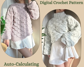 Verglas Sweater: Auto-Calculating Google Sheet Crochet Pattern - Made to measure - Size Inclusive - MAELI Designs