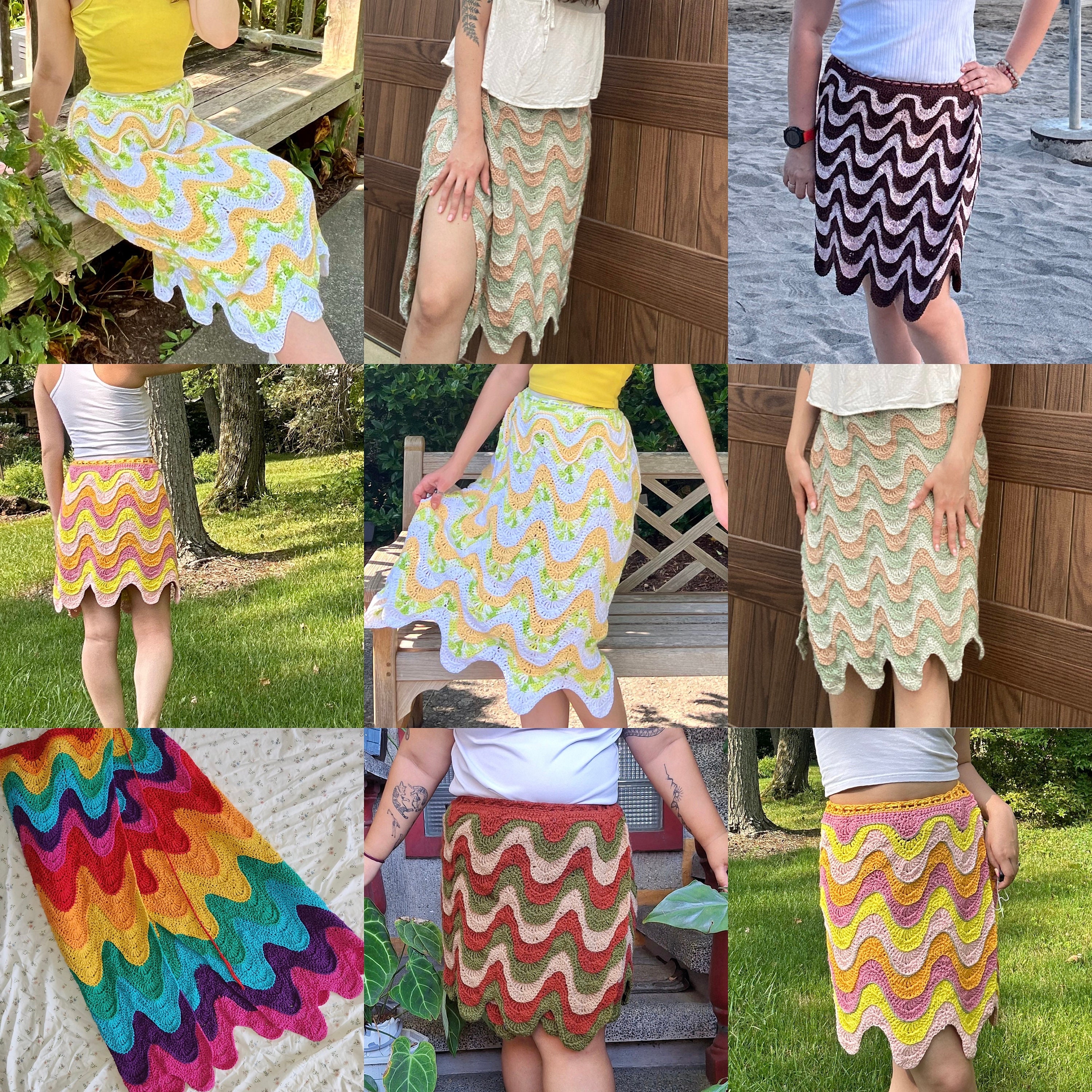 Meltdown Wrap Shorts/pants/skirt - Wavy -PDF Crochet Pattern