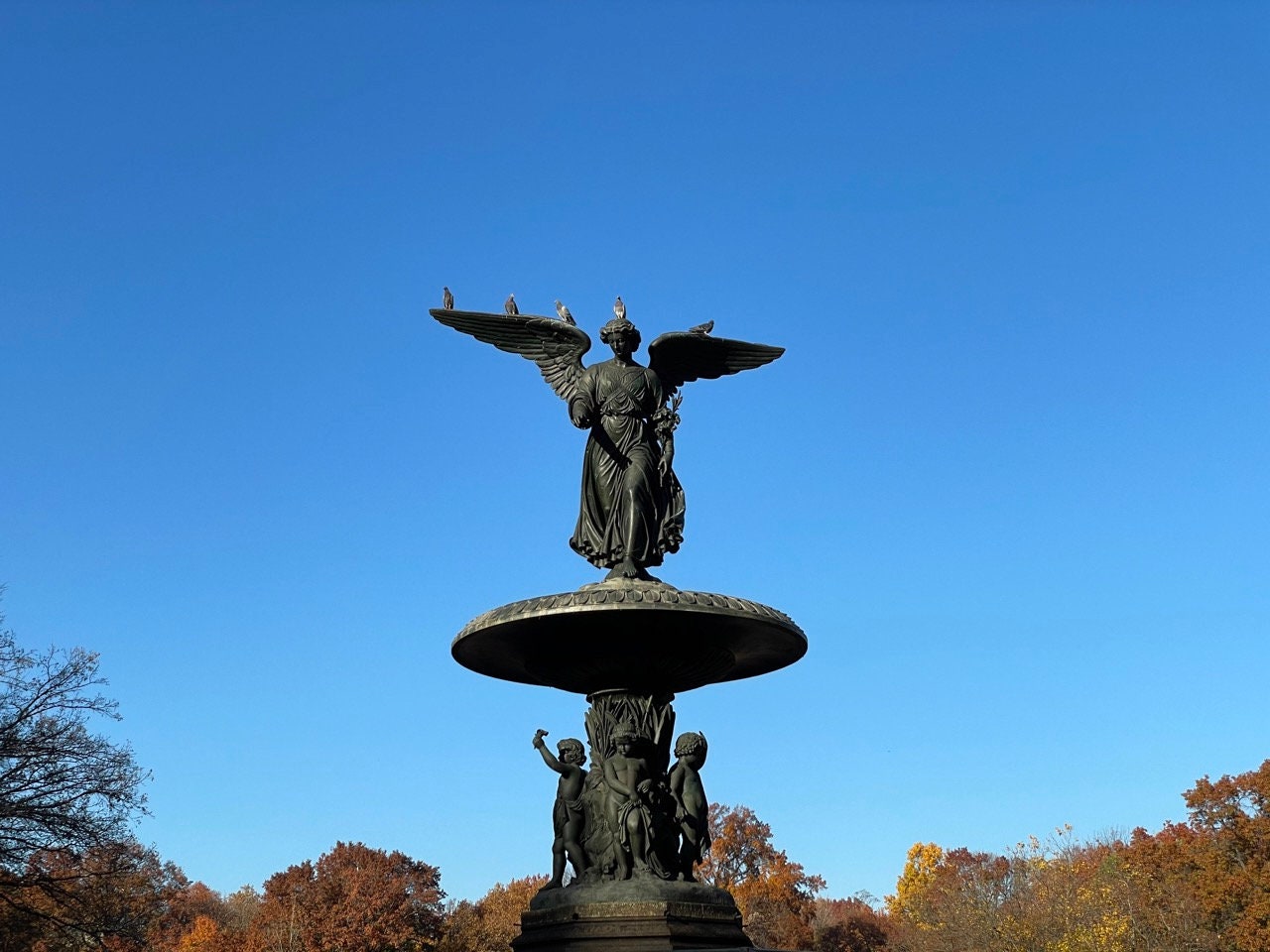 New York City, Manhattan, Central Park, Angel of the Waters Fountain, Bethesda  Terrace Wall Art, Canvas Prints, Framed Prints, Wall Peels