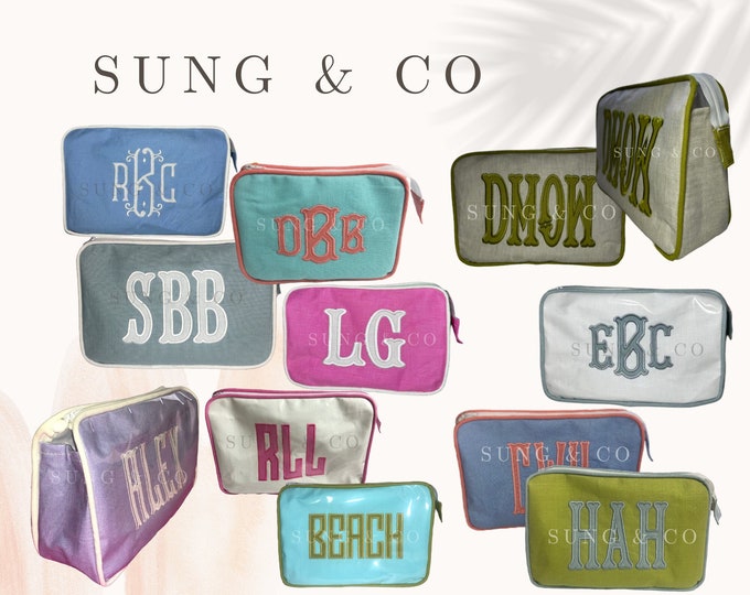 MED Personalized Toiletry Bag/Personalized Cosmetic Bag/Monogrammed Toiletry Bag/Monogrammed Makeup Bag/Embroidered Travel Bag/Custom BAG