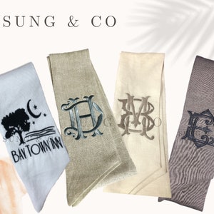 Wreath Sash/Linen Sash with Monogram/Front door Decor/Monogram Sash/Linen Sash/Home Decor/Wreaths/Sash/Door Hangers/Room Decor/Gift/Home