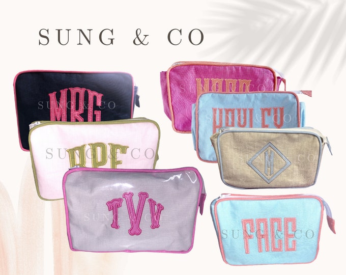 Personalized Toiletry Bag/Personalized Cosmetic Bag/Monogrammed Toiletry Bag/Monogrammed Makeup Bag/Embroidered Travel Bag/Custom Toiletry