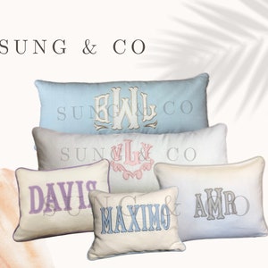 Applique Monogram Pillow/Monogrammed LUMBAR Cover/Personalized Pillow/Monogrammed Pillow Case/Applique Pillow/Embroidered Pillow/Baby Pillow