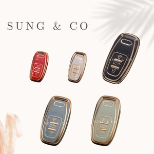 Key FOB Cover/Crafted TPU Protector/Case Compatible with Audi A6 A7 A8 A8L Q7 Q8 E-TRON/Smart Key Cover/Honda Fob Cover/Fob Protector/Audi