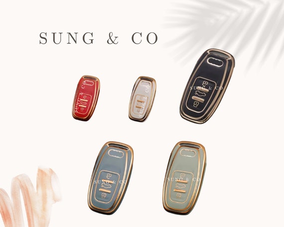 Key FOB Cover/Crafted TPU Protector/Case Compatible with Audi A6 A7 A8 A8L Q7 Q8 E-TRON/Smart Key Cover/Honda Fob Cover/Fob Protector/Audi