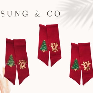 CHRISTMAS SASH/Wreath Sash/100% Linen Monogrammed Wreath SASH/Christmas Wreath Sash/Christmas Tree Wreath Sash/Holiday Wreath Sash/Gift Sash