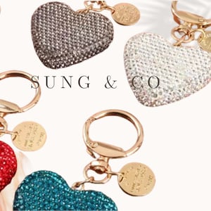 RHINESTONE 3D HEART KEYCHAIN/Bling Keychain/Heart Keychain/3D Heart Charm/Zipper Charm/Bag Charm/Cute Heart Keychain/Gift/Keychain/3D Heart