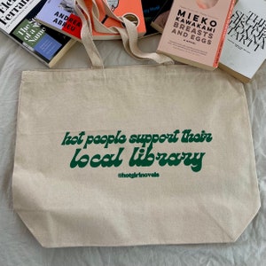Local Library Tote Bag | tote aesthetic bag |market bag tote | canvas tote bag shoulder bag | shopping bag cute | tote bags