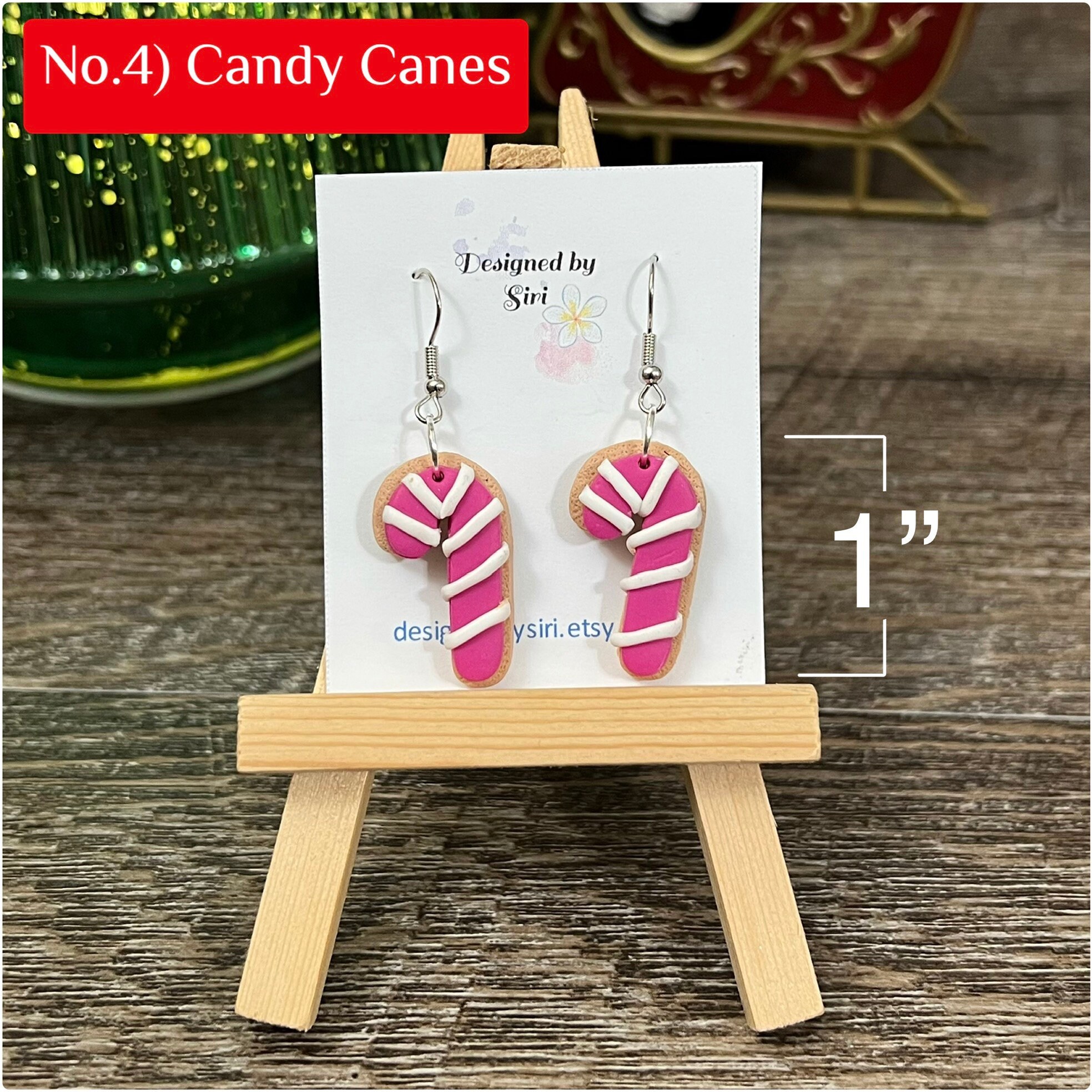 Pink Christmas Earrings, Snowman Earrings Clay, Fish Hook Wires Dangle Sugar Cookie Handmade Jewelry, Pine Tree Christmas Tree Earrings