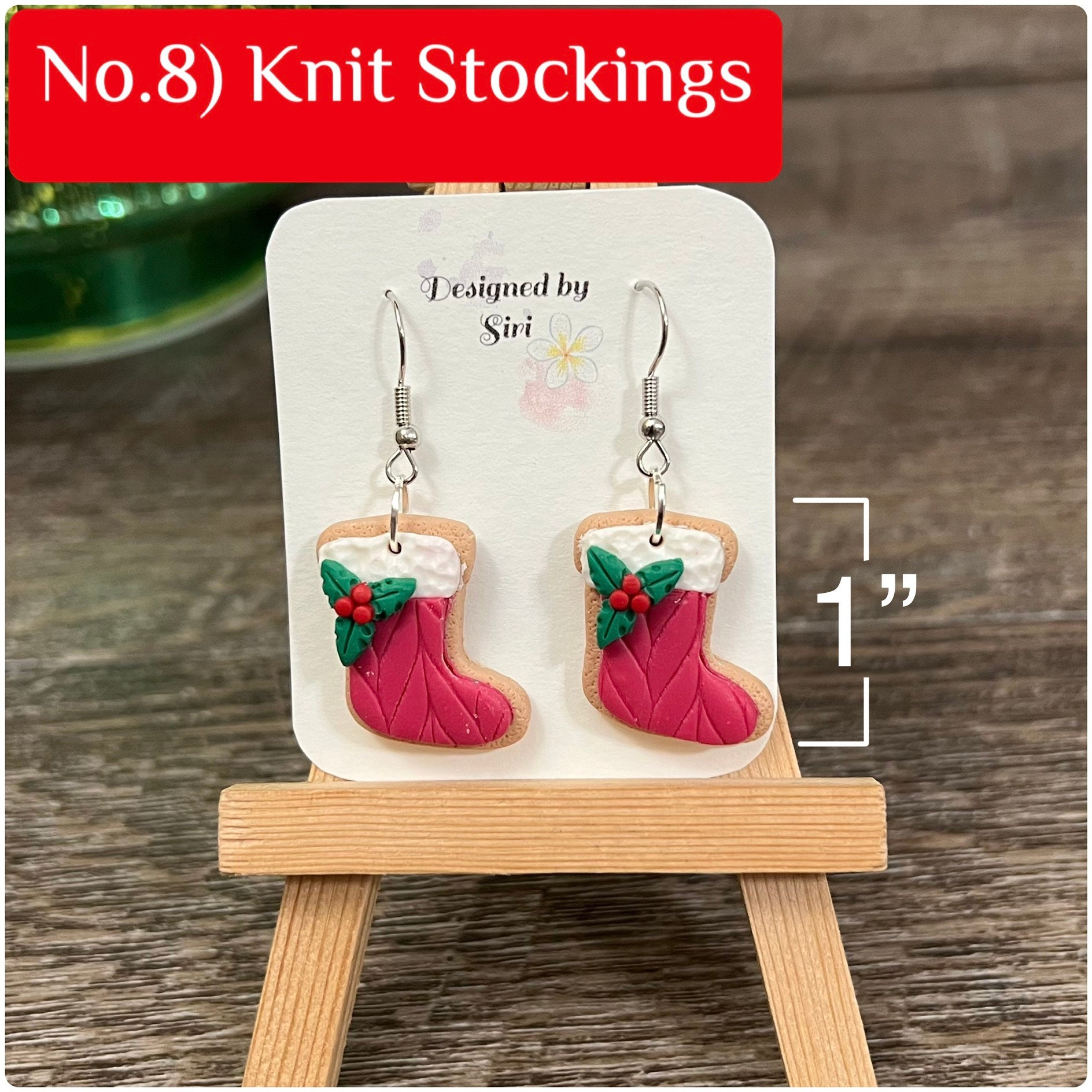 Pink Christmas Earrings, Snowman Earrings Clay, Fish Hook Wires Dangle Sugar Cookie Handmade Jewelry, Pine Tree Christmas Tree Earrings