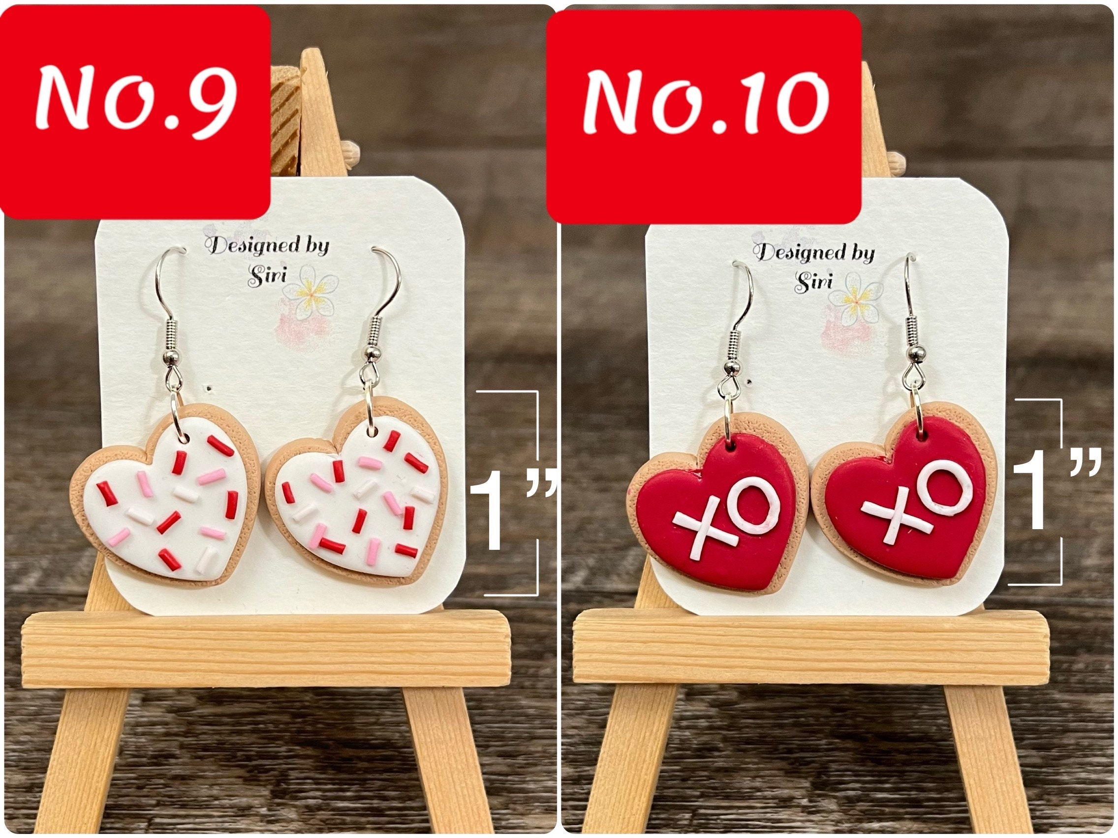 Valentines Day Earrings Polymer Clay Earrings Red pink Heart Cookie Love Earrings Light Weight Fish Hook Wires Sweater Mason Jar Earrings