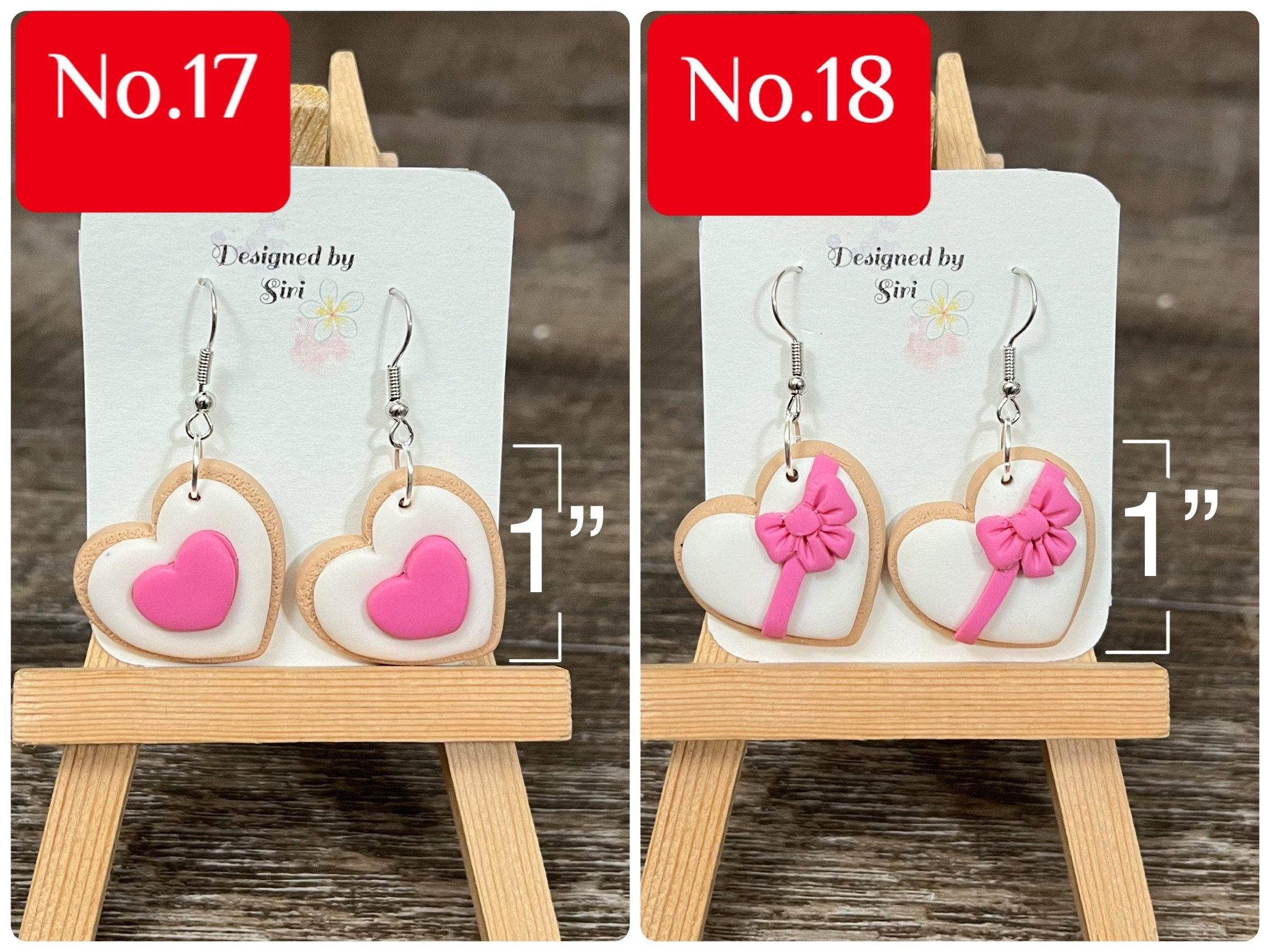 Valentines Day Earrings Polymer Clay Earrings Red pink Heart Cookie Love Earrings Light Weight Fish Hook Wires Sweater Mason Jar Earrings