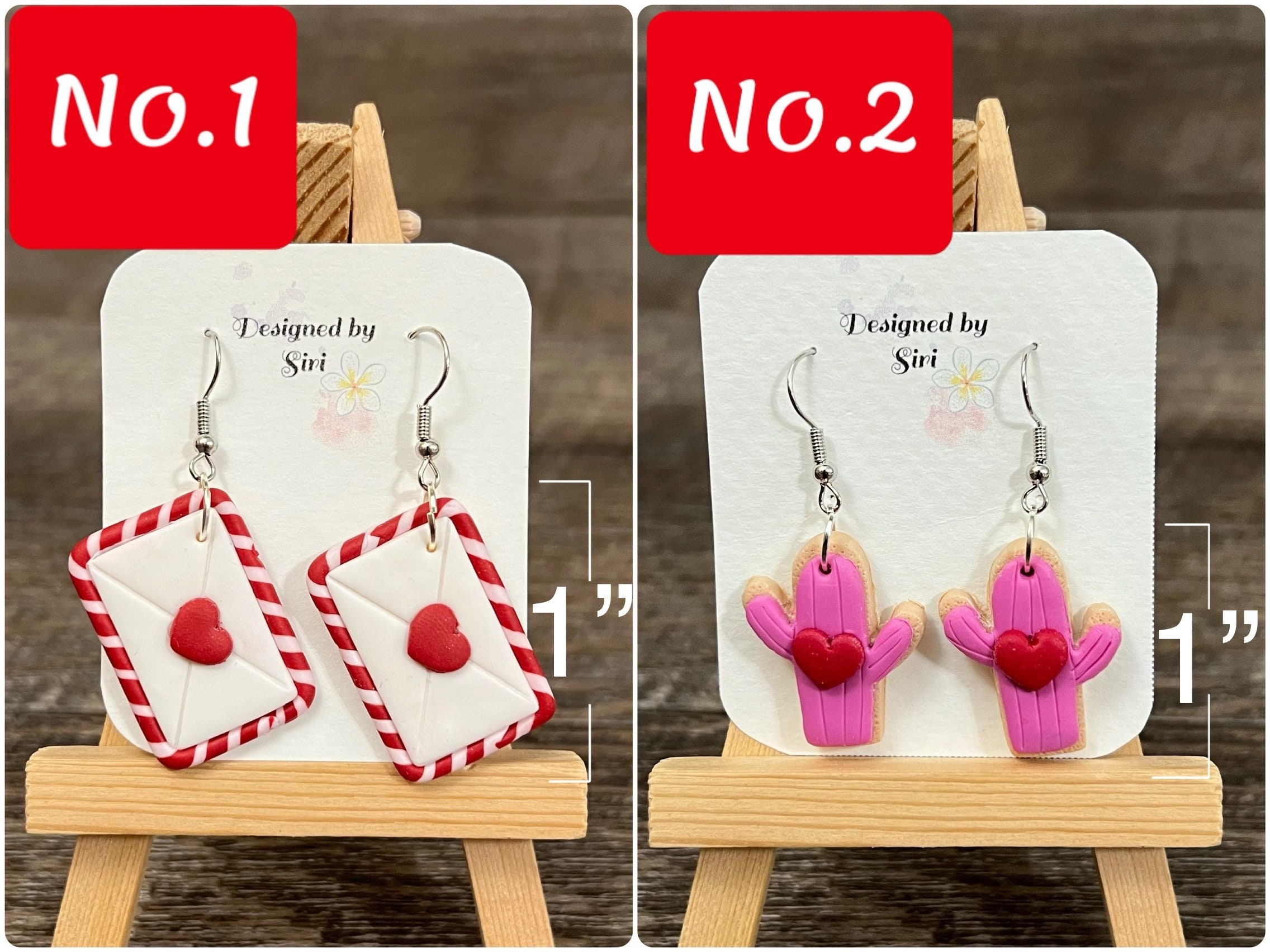 Valentines Day Earrings Polymer Clay Earrings Red pink Heart Cookie Love Earrings Light Weight Fish Hook Wires Sweater Mason Jar Earrings