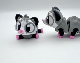 Flexible Opossum 3D Printed Articulating Sensory Toy Gadget Fidget Desk Toy Easter Gift Articulated