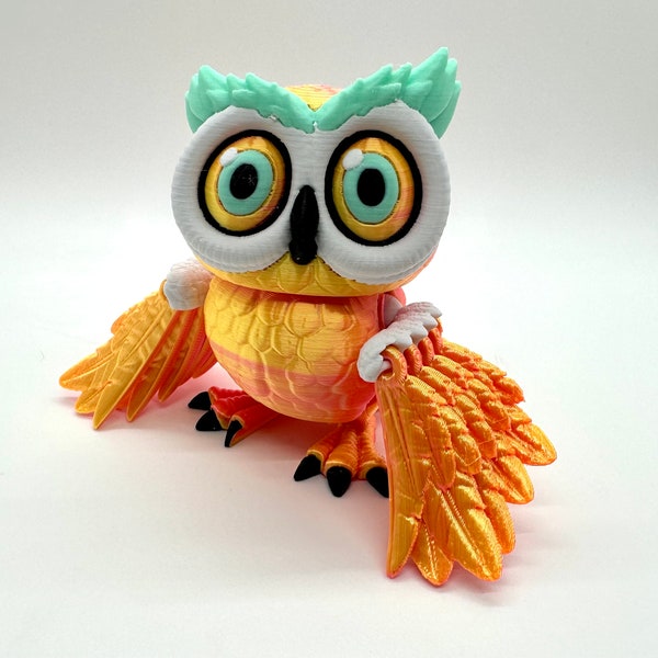 Hibou Flexible Articulé Imprimé en 3D Jouet Sensoriel Gadget Fidget Jouet de Bureau Articulé Flexi Hibou