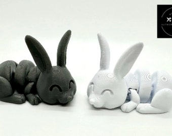 3D Printed Articulating Flexible Bunny Sensory Toy Gadget Fidget Desk Toy Easter Bunny Rabbit Articulated