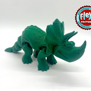 3D Printed Articulating Flexible Dinosaur Triceratops Sensory Toy Gadget Flexi Factory Authorized Seller Articulated Dino Jurassic Park Gift