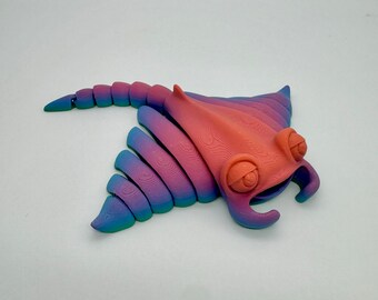 3D Printed Articulating Flexible Manta Ray Sensory Toy Gadget Fidget Desk Toy Articulated Flexi Sting Ray