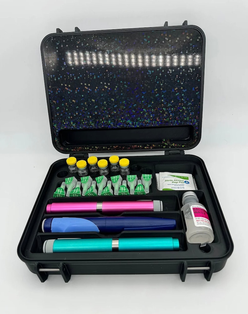 Deluxe Peptide Insulin Pen Storage Container Carrying Case Organizer Box Multiple Colors & Sizes Custom 3D Printed Tirzepatide Semaglutide image 2