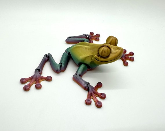 3D Printed Articulating Flexible Frog Sensory Toy Gadget Fidget Desk Toy  Toad Articulated Frog Gift 