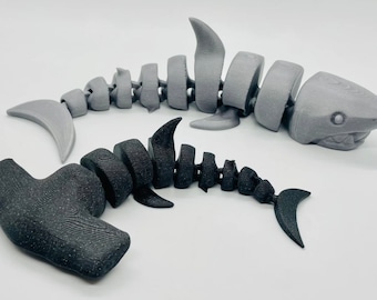 3D Printed Articulating Flexible Shark Sensory Toy Gadget Fidget Desk Toy Whale Articulated Dolphin Seal Ocean