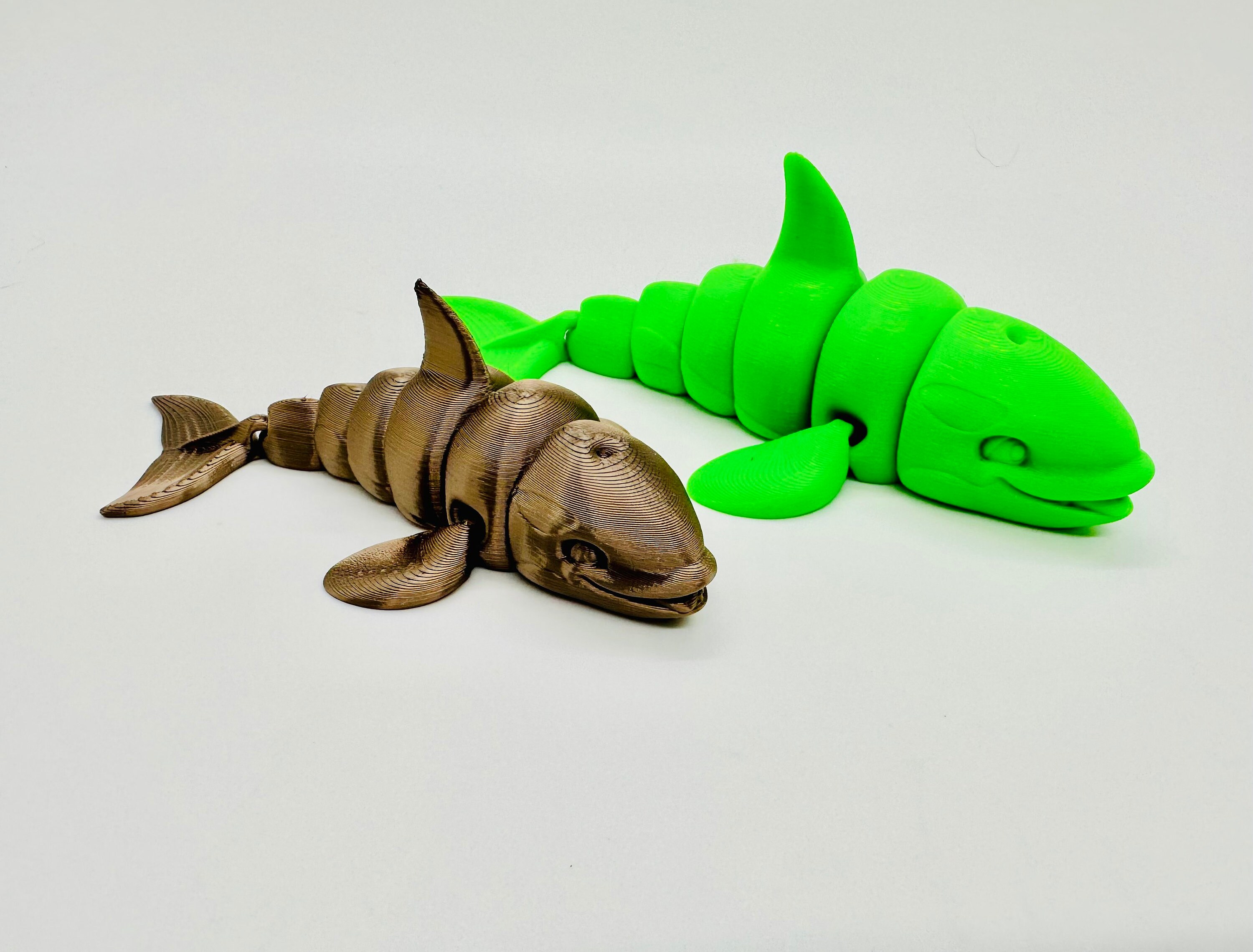 3D Printed Articulating Orca Whale Flexible Ocean Sensory Toy