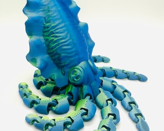 3D Printed Articulating Flexible Cuttlefish Sensory Toy Gadget Fidget Desk Toy Whale Articulated Dolphin Seal Octopus Ocean Blue Planet