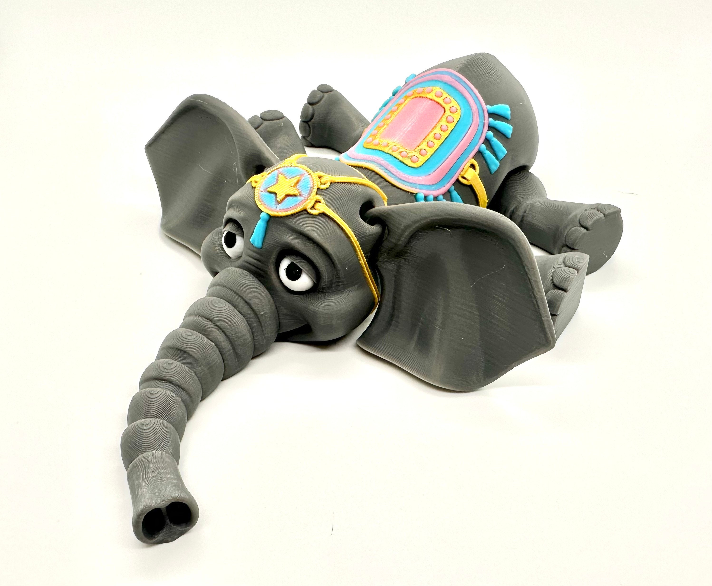 3D Printed Articulating Elephant & Ball Flexible Sensory Toy Gadget
