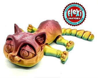 3D Printed Articulating Cat Kitten Flexible Sensory Toy Gadget Flexi Factory Authorized Seller Articulated Pet Gift