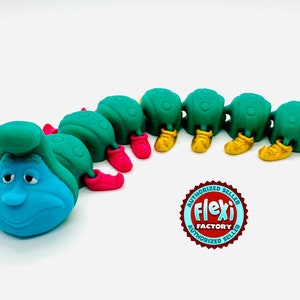3D Printed Articulating Flexible Caterpillar Sensory Toy Gadget Fidget Desk Toy Articulated Alice in Wonderland