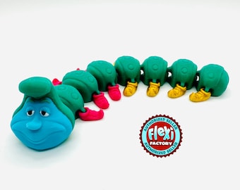 3D Printed Articulating Flexible Caterpillar Sensory Toy Gadget Fidget Desk Toy Articulated Alice in Wonderland