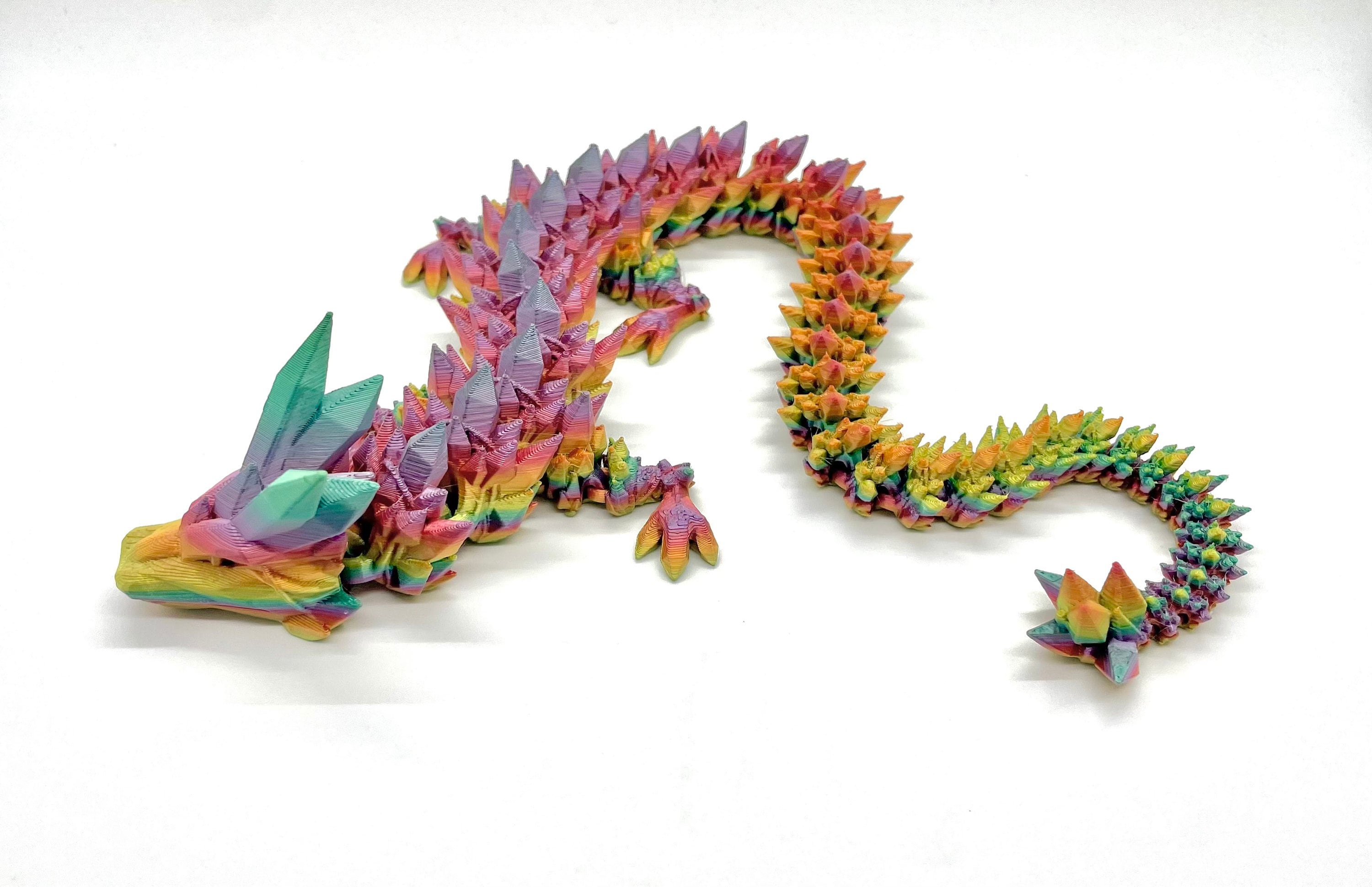  Shilkare 3D Printed Dragon Fidget Toy, Crystal Dragon