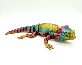 3D Printed Articulating Flexible Bearded Dragon Sensory Toy Gadget Fidget Desk Toy Lizard Articulated Gecko Iguana