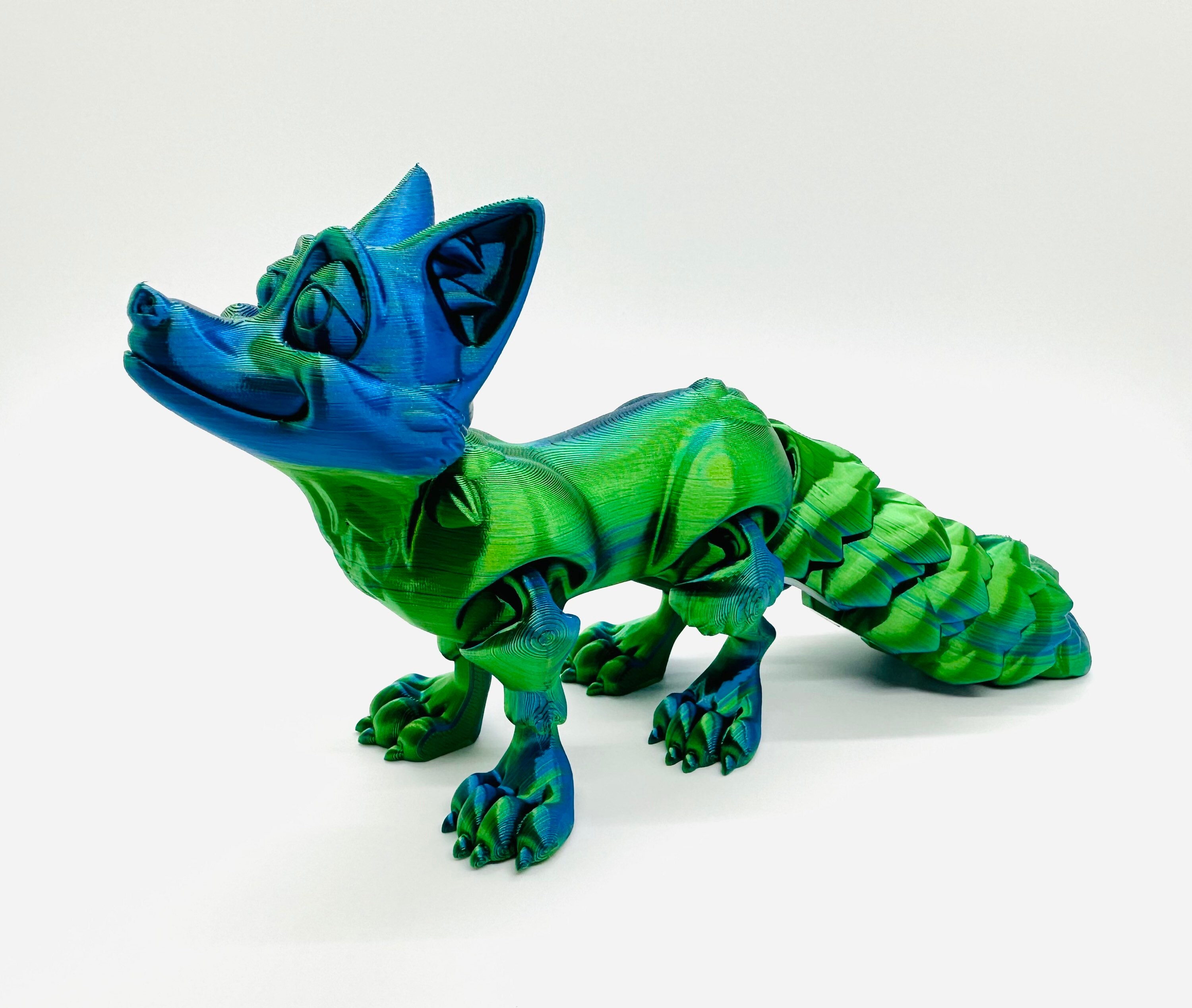 3D Printed Articulating Flexible Fox Sensory Toy Gadget Flexi