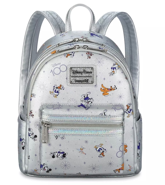 Disney Loungefly Purple Mini Backpack with Silver Accents - 100th anniversary Loungefly Disney Parks Mini Backpack Disney100 Cinderella  main image 3